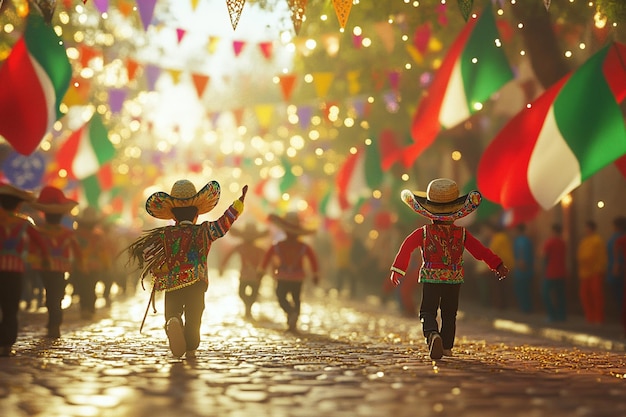 Photo mexican independence day with community parades oc