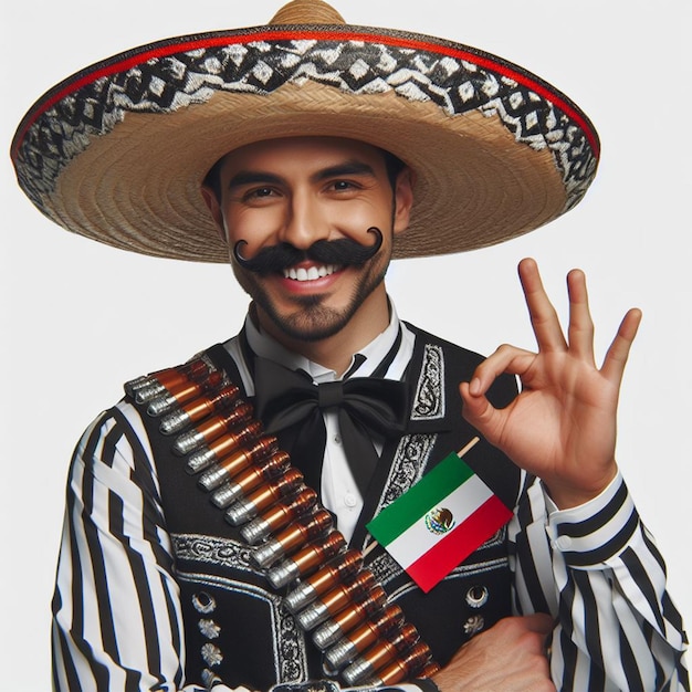 Mexican man dressed traditionally for the 5th of May celebration