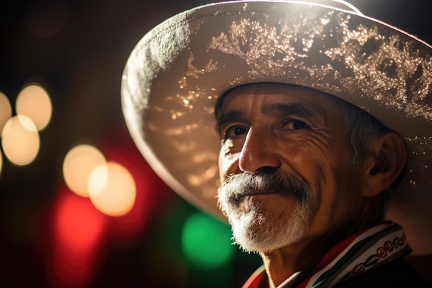 A Mexican man and Mexican flag Mexican independence