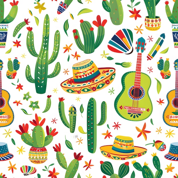 Photo mexican seamless pattern