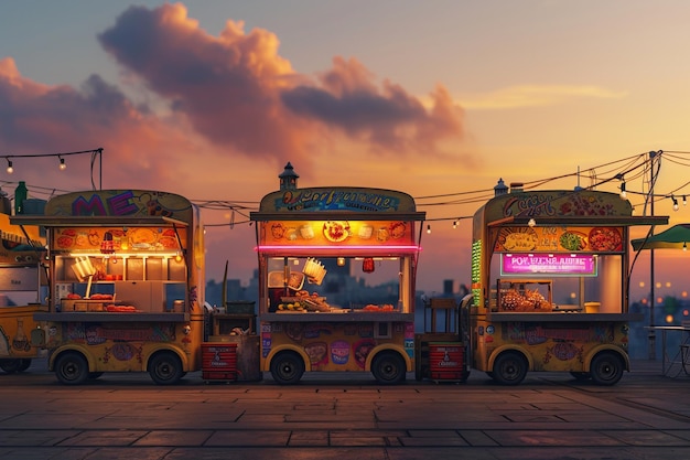 Mexican street food carts