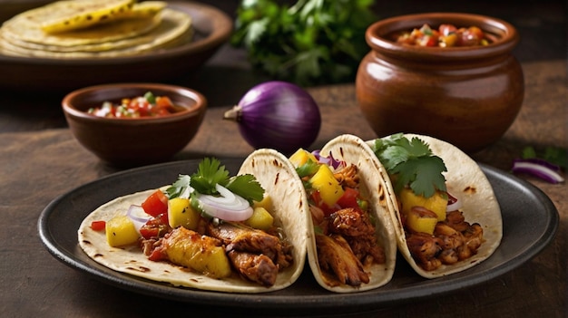 A Mexican street food favorite tacos al pastor