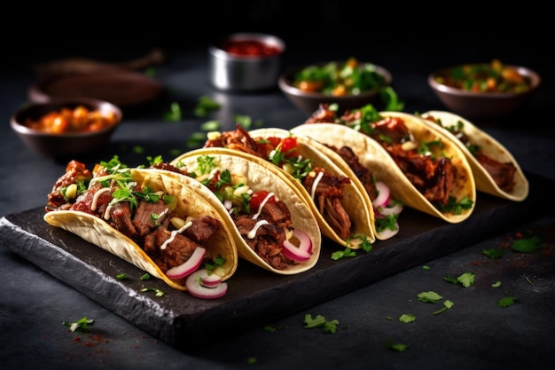 Mexican tacos Illustration AI Generative