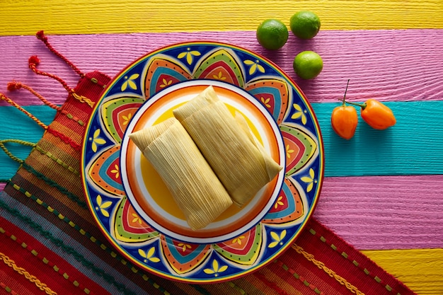 Mexican Tamale tamales of corn leaves