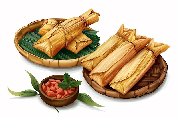 Mexican Tamales VectorWrapped food traditional from Mexico illustration