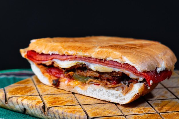 Mexican Torta Caprichosa Grande with Milanese pork leg ham and cheese