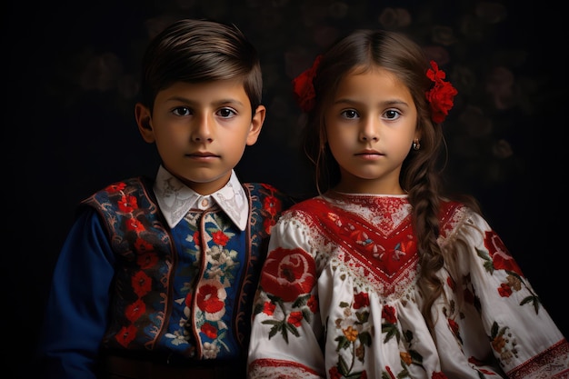 Mexican traditional Costume mexican embroidery children