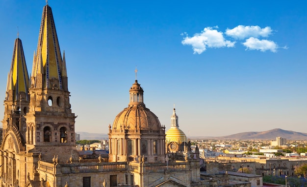 Mexico Central Guadalajara Cathedral and Plaza de Armas in historic center