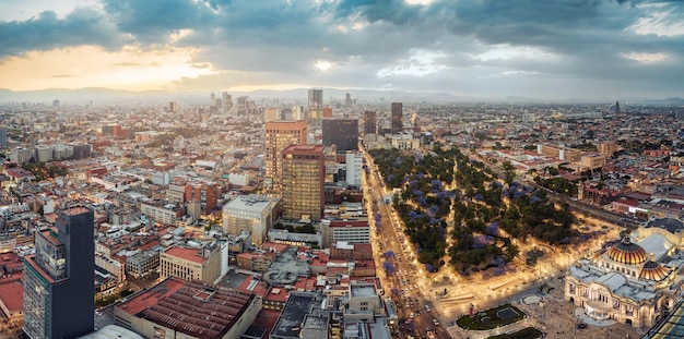 Mexico city aerial view from Torre Latinoamericana