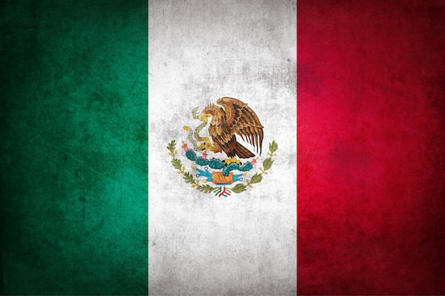 Mexico flag with grunge texture.