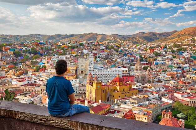 Mexico Guanajuato panoramic view from a scenic city lookout near Pipila Monument