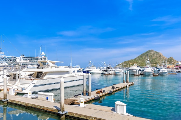 Mexico marina and yacht club in Cabo San Lucas Los Cabos departure point to El Arco and beaches