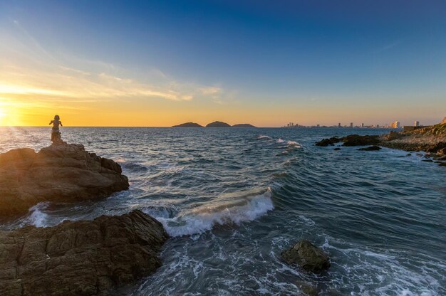 Mexico Mazatlan El Malecon with ocean views and restaurants near ocean promenade and old center