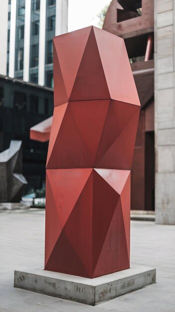 Photo mexico mexico city red geometric tower inespacioescultoricounam