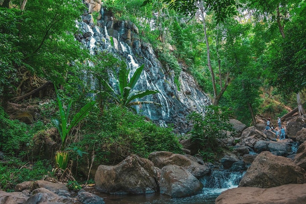 Mexico Valle de Bravo Panoramic view of the beautiful natural waterfall Velo de Novia