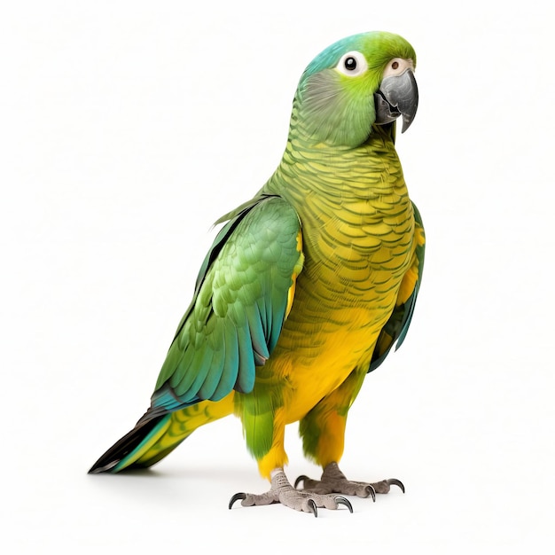 Meyer39s Parrot Isolated On White Background Full Body Portrait