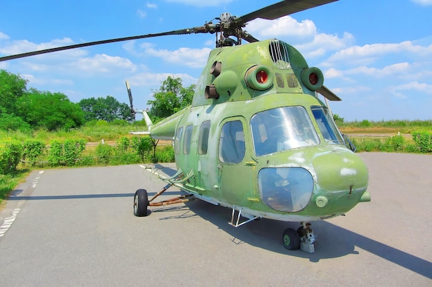 Mi2 Hoplite Helicopter standing on the site on a sunny summer day