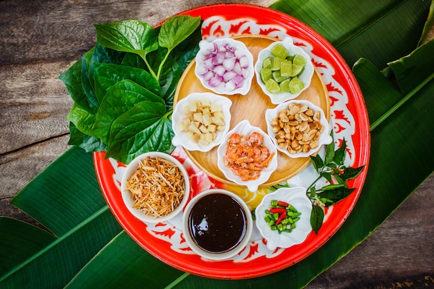 Miang kham is a traditional snack from Thailand.