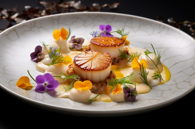 Michelin Star Restaurant Cuisine Scallop Elegance