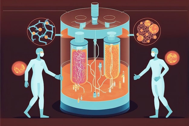 Microbiology flat illustration