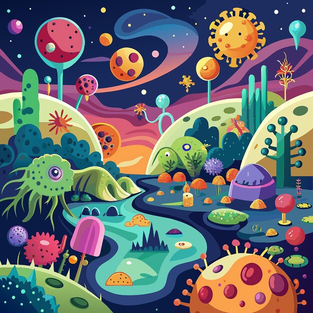 Microcosmic Marvels Alien Bacterial Landscapes