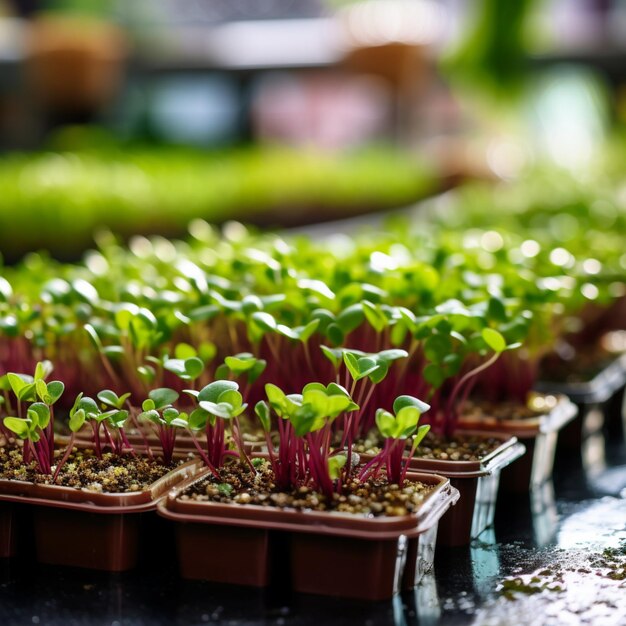 Microgreens farm growing