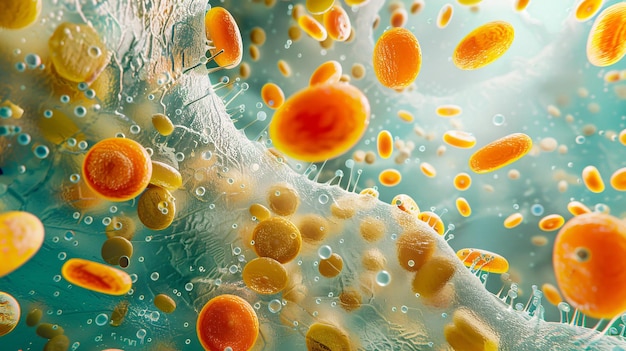 Microorganisms in Human Cells Science microscopic background