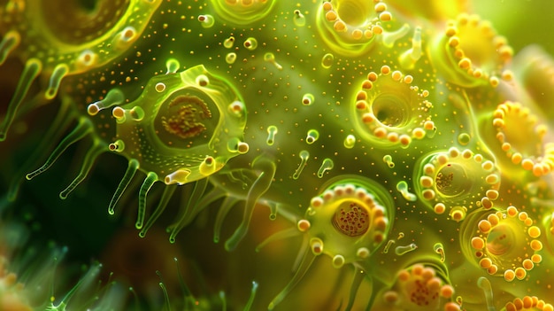 Microorganisms in Plants Science microscopic background