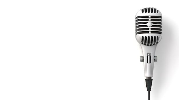 Photo microphone cartoon style in white background