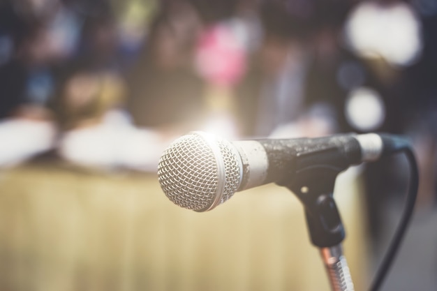 Microphone in concert hall or conference room