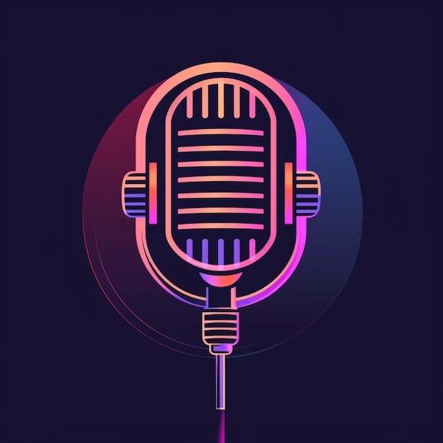 microphone design for a podcast in vivid colors