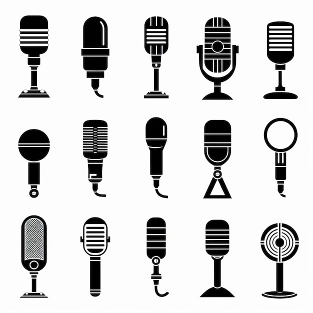 Photo microphone icon mic symbol karaoke equipment broadcasting emblem concert logo microphone sign