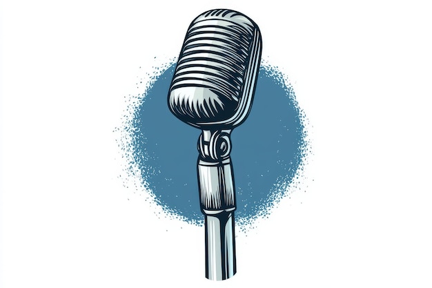 A microphone is shown on a blue background generative ai image