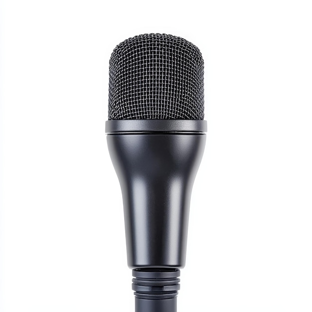 Photo microphone isolated on a solid white background