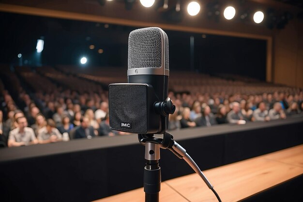 microphone on stage speaker conference