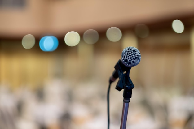 Photo microphone on stage speaker conference