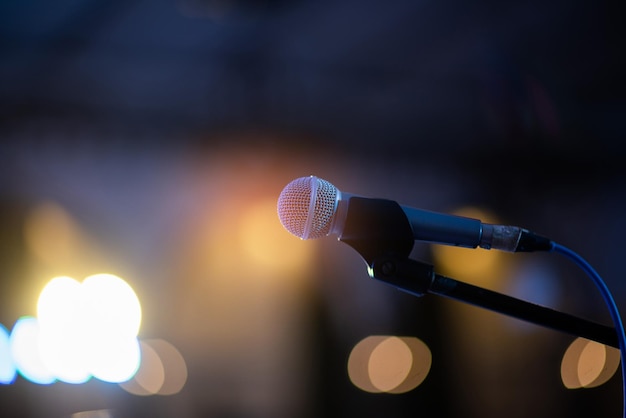 Photo microphone on stage speaker conference