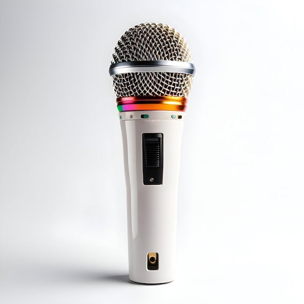 Photo microphone on a white background 3d render studio shot