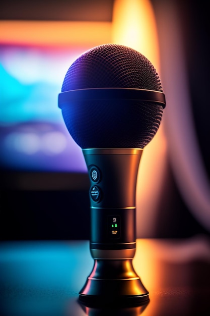 A microphone with a power button on it