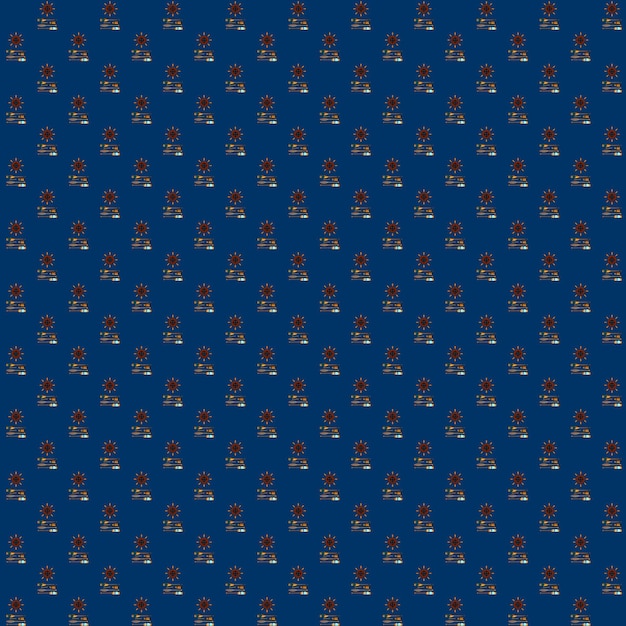 microprint helm and oars on a blue background