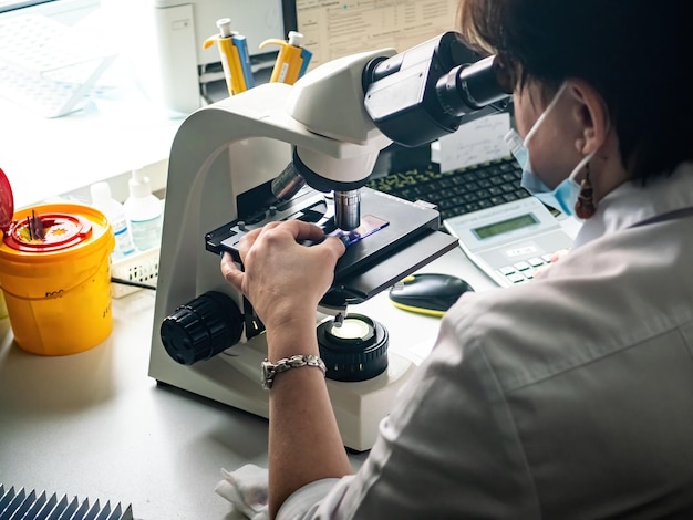 Microscope in the laboratory for medical tests