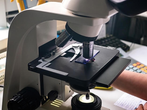 Microscope in the laboratory for medical tests