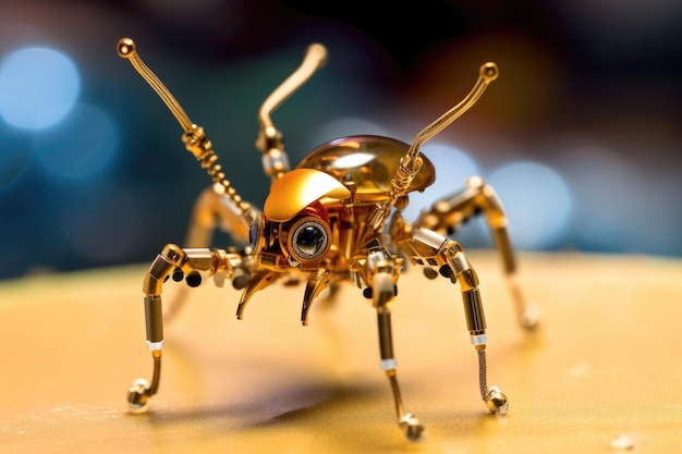 Microscopic spy robot in the shape of an insect Generative AI