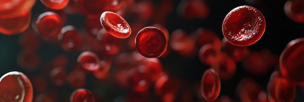 Photo microscopic view anemia and the lack of healthy red blood cells