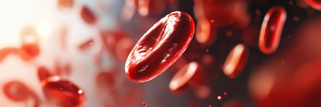 Photo microscopic view anemia and the lack of healthy red blood cells