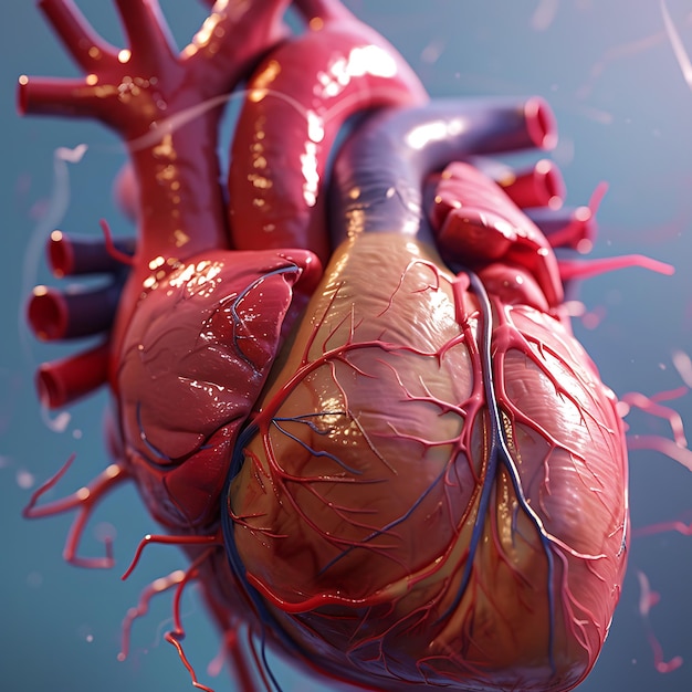 Microscopic View of Human Heart with Volumetric Lighting