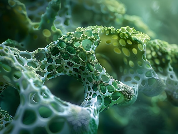 Microscopic View of Intricate Cellular Interconnections in Botanical Structures