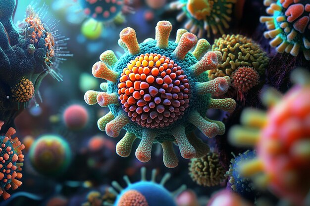 microscopic view of viruses