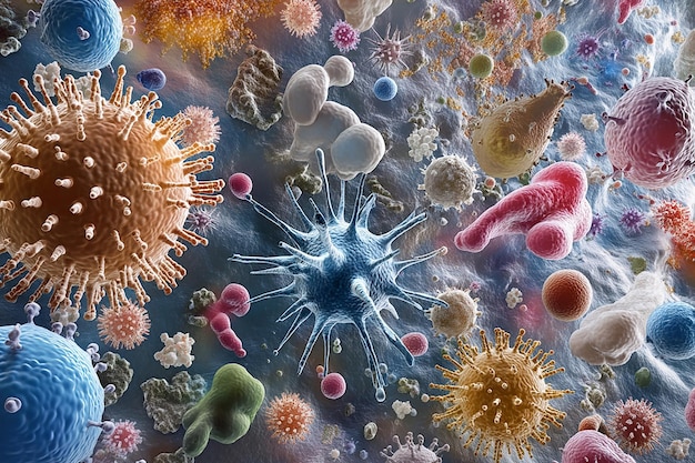 microscopic view of viruses