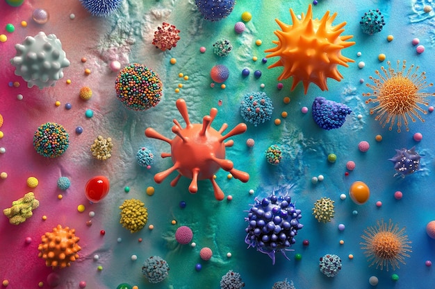 microscopic view of viruses